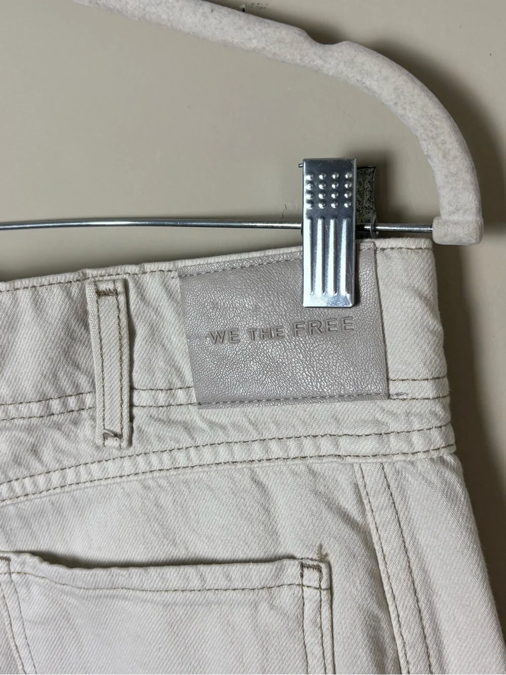 NEW Free People We The Free Aster Straight Leg Jeans size 30 Cream off white